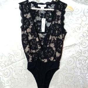 San Souci Black Lace Bodysuit